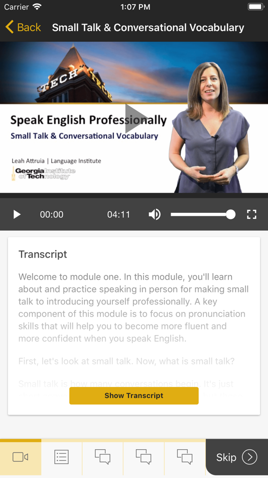 #1. Speak English Professionally (iOS) Podle: Georgia Tech