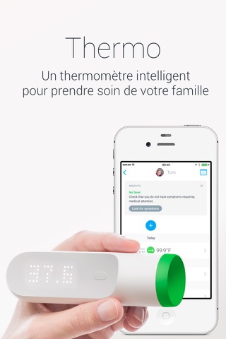 Thermomètre Temporal Withings Thermo Connecté Bluetooth Synchronisation iOS  / Android - Français