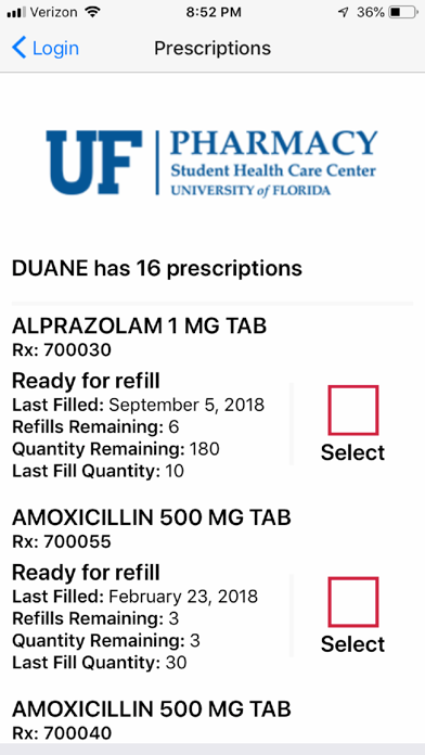 Screenshot #1 pour UF Student Health Pharmacy