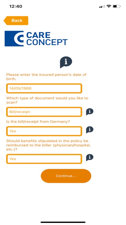 Care Concept InvoiceApp