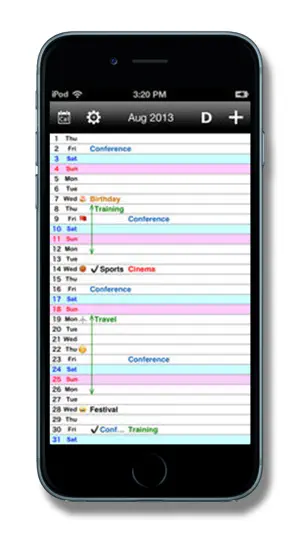 Vertical Calendar. screenshot 1