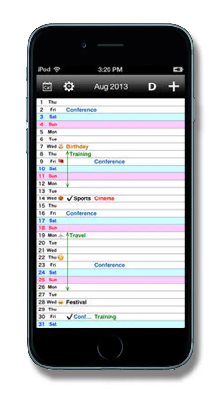 Vertical  Calendar. screenshot 1 of 4