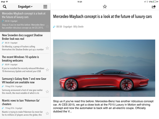 NewsBar RSS reader iPad app afbeelding 1