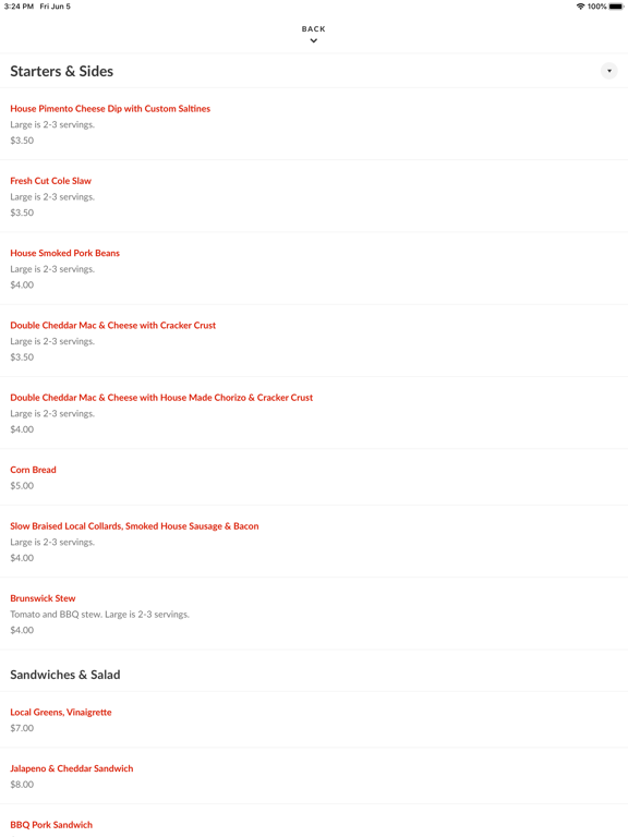Annabelle's BBQ iPad screenshot 1 - Food & Drink app