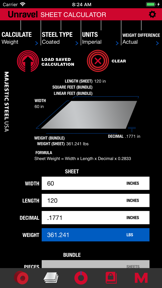 Unravel: Steel Calculator screenshot