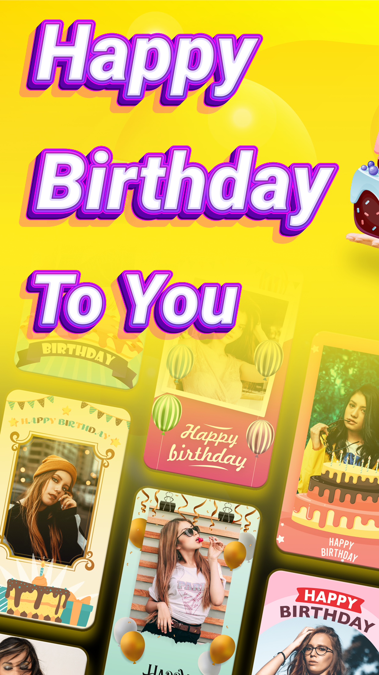 Bday Video Maker, Wishes, Card