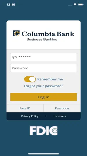 Columbia Bank Business Banking screenshot 1