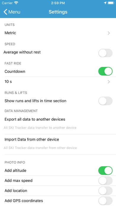 EXA SKI Tracker Premium Gold Screenshot