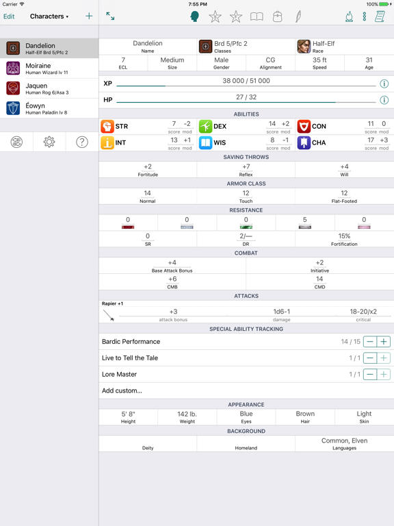 Screenshot #4 pour RPG Scribe Pathfinder & 3.5