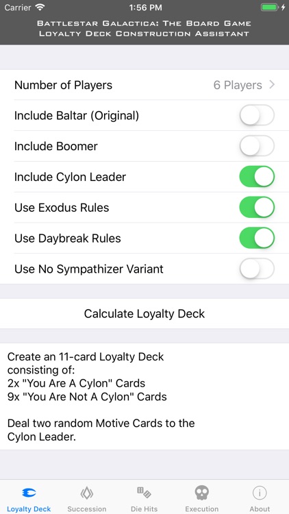 Battlestar Loyalty Deck