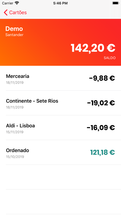 Screenshot #1 pour Mealcard
