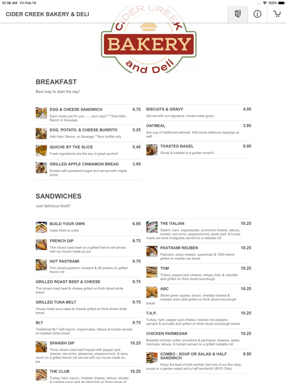 Screenshot #6 pour Cider Creek Bakery & Deli
