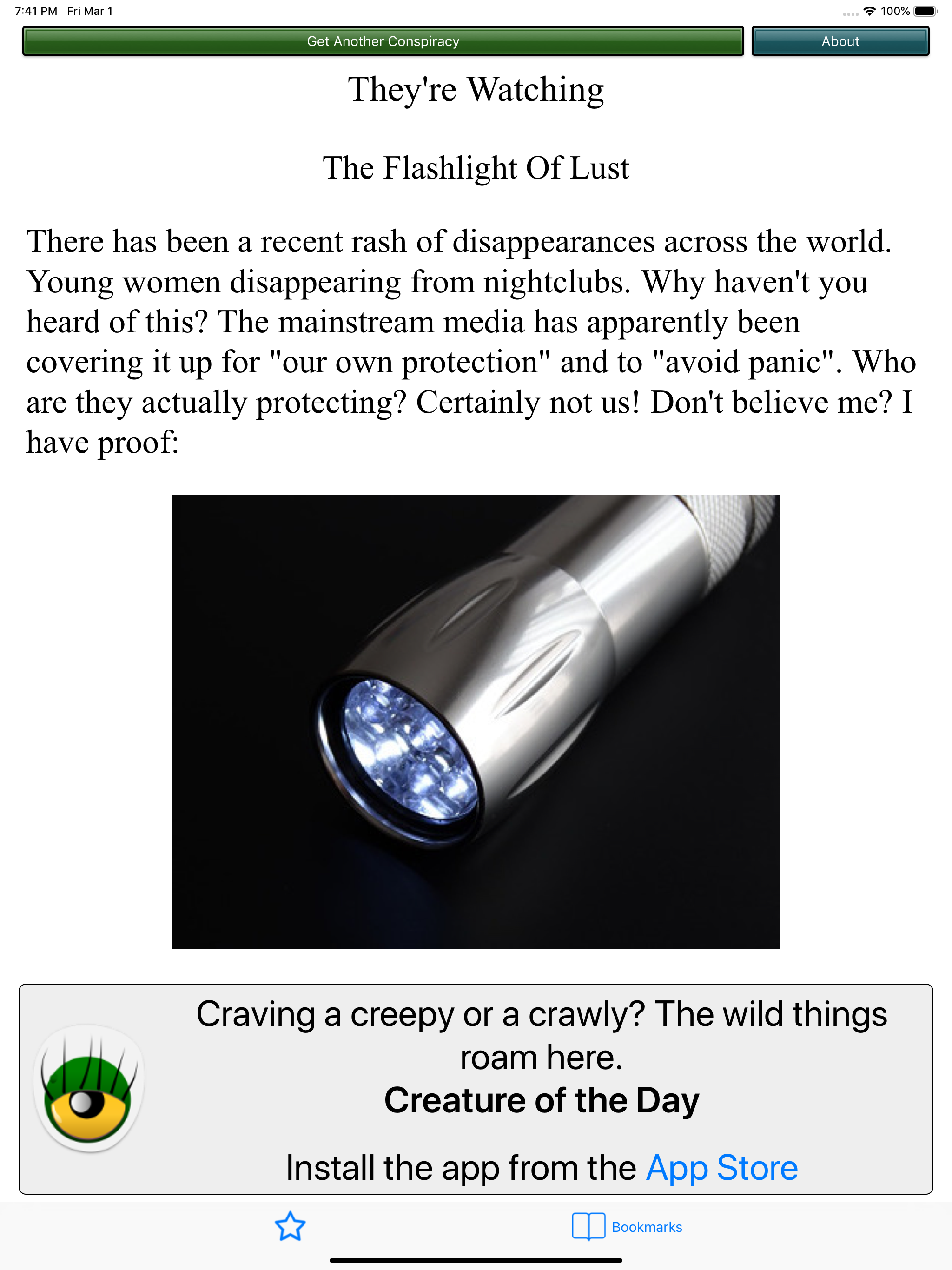 Odd Conspiracy of the Day
