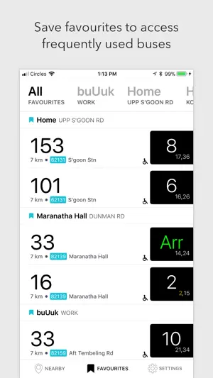 SG NextBus screenshot 2