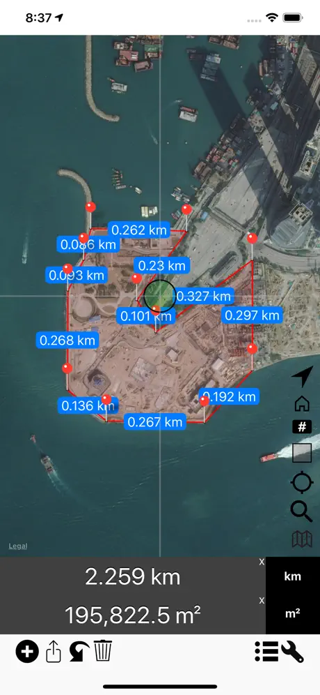 Area & Distance - Map Measure