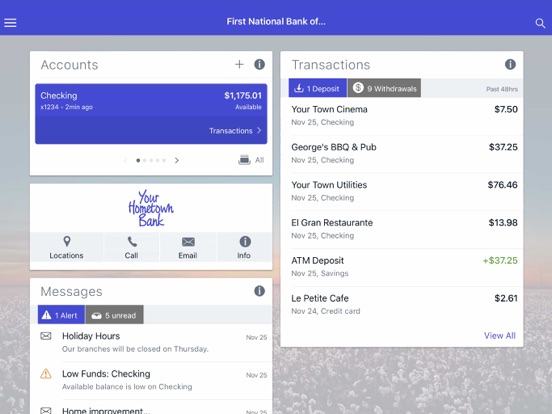 yourhometownbank iPad screenshot 3 - Finance app