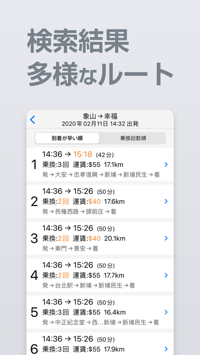 乗換案内 台北 screenshot1