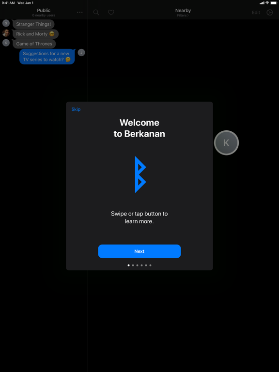 Berkanan Messenger iPad screenshot 1 - Social Networking app