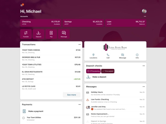 Screenshot #4 pour Lena State Bank Mobile