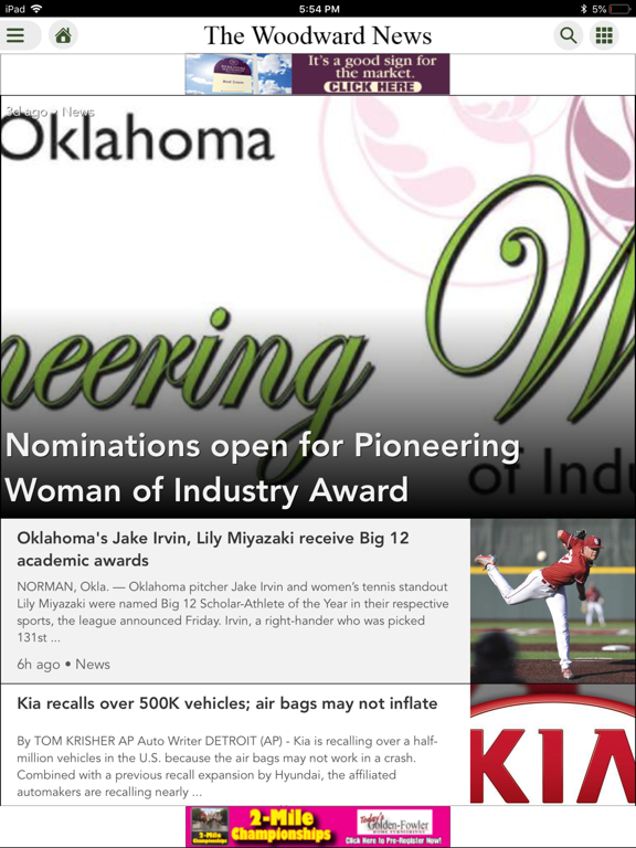 Woodward News iPad screenshot 1 - News app