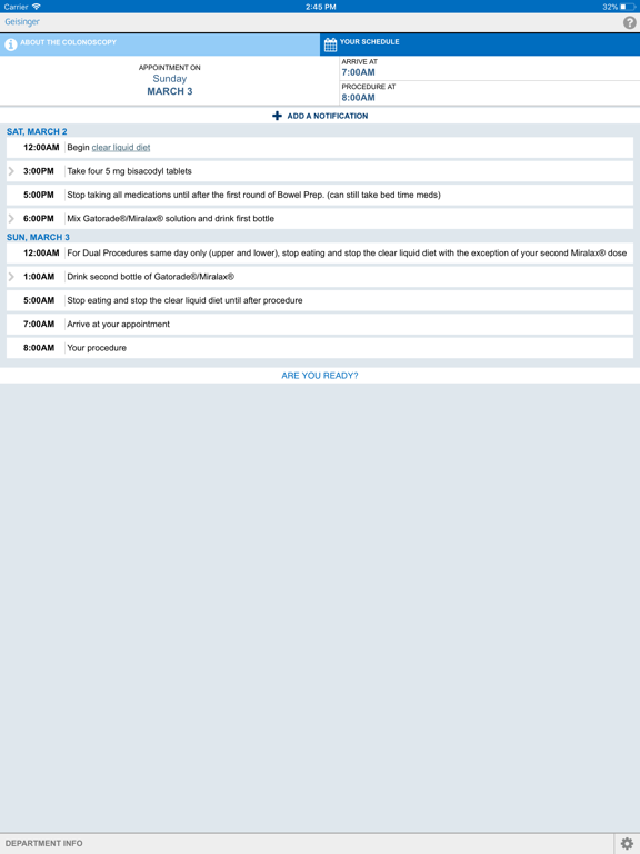Easy Prep: Colonoscopy iPad screenshot 3 - Medical app