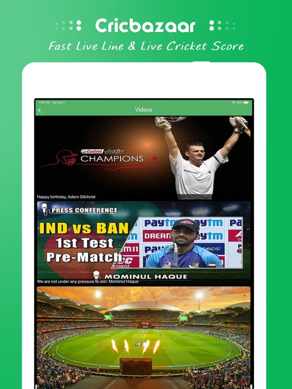 Cricbazaar -Cricket Live Score iPad screenshot