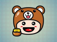 Sticker Me Bear Mascot Boy