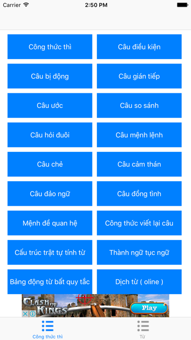 Screenshot #1 pour Công Thức Tiếng Anh