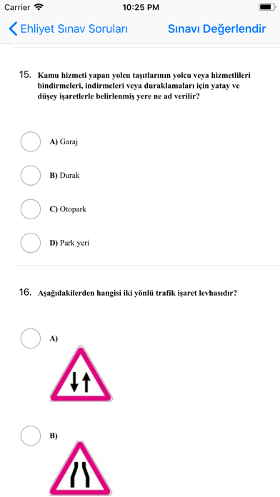 Ehliyet Sınav Test Soruları screenshot 3