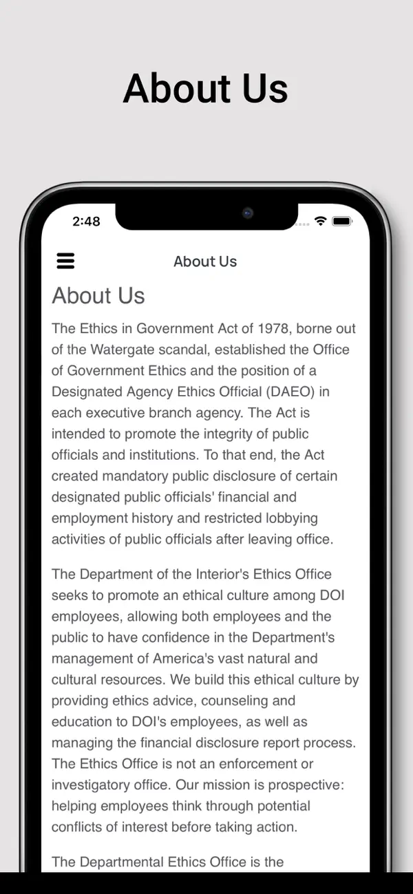 #2. DOI Ethics (iOS) โดย: U.S. Department of the Interior