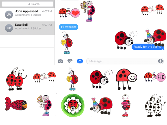 Screenshot #4 pour Ladybug Love Stickers