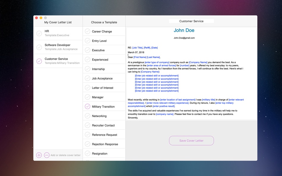 Cover Letter Maker - 1.0 - (macOS)