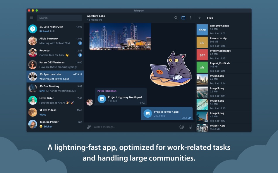 #1. Telegram Lite (macOS) 由: Telegram FZ-LLC
