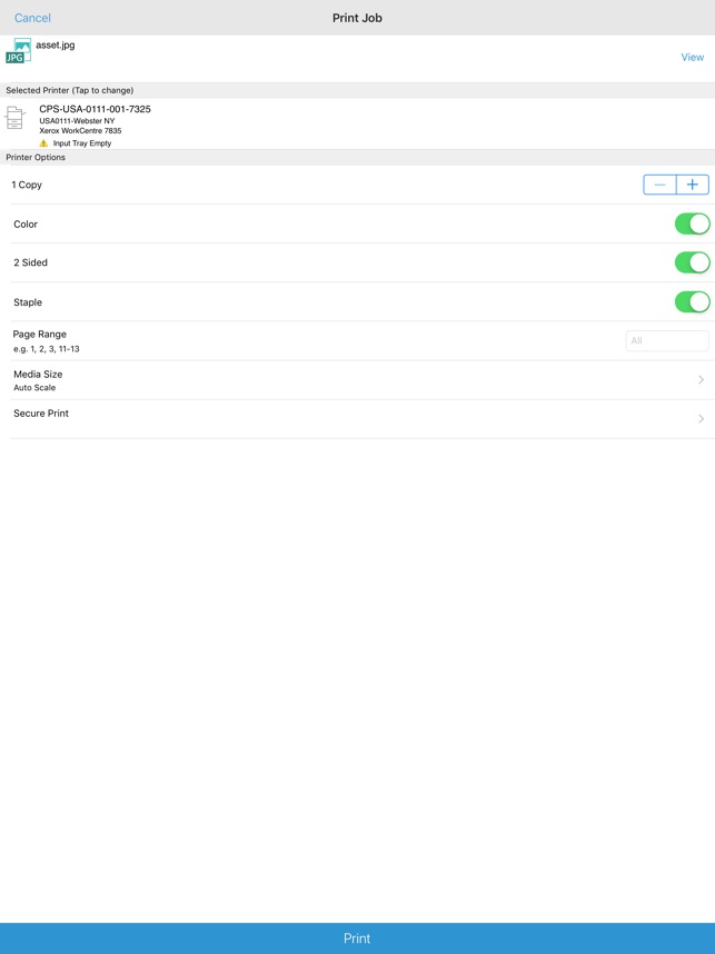 xerox iphone print app