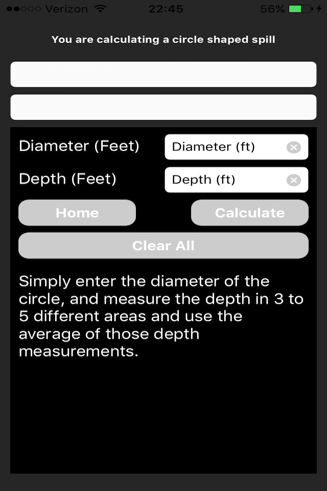 Spill Volume Calculator screenshot 3