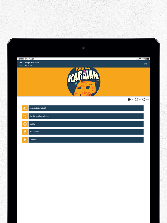 Radyo Karavan iPad screenshot 4 - Music app