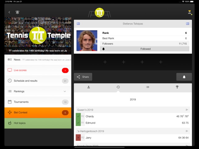 Tennis Temple dans l'App Store