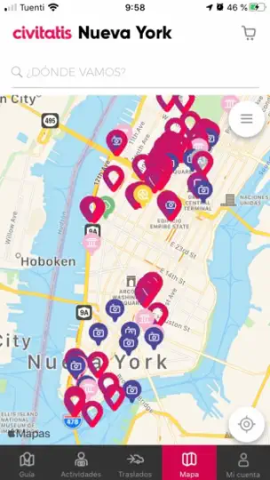 Captura de pantalla de Guía Nueva York Civitatis.com en iPhone 6