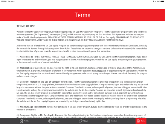 Mr. Gas Loyalty iPad screenshot 5 - Utilities app
