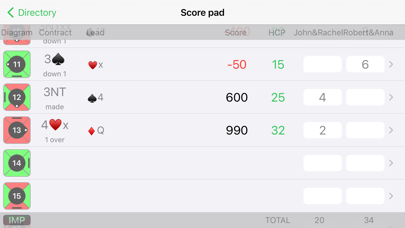 Bridge Scoring Screenshot
