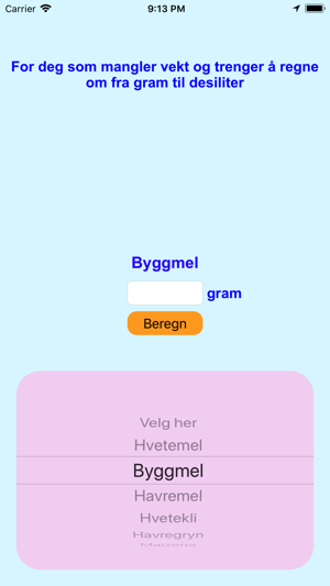Gram til Deciliter