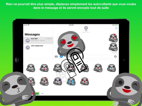 Screenshot #5 pour Paresseux Stickers