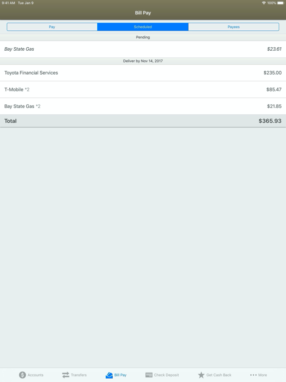 Uwharrie Bank e-zMobile iPad screenshot 6 - Finance app