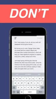 danger notes - writer's block iphone screenshot 1