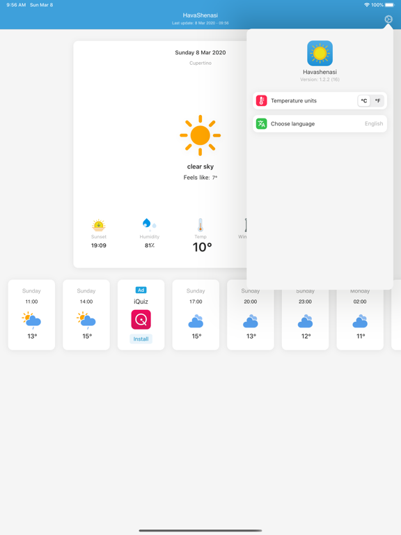 Havashenasi iPad screenshot 5 - Weather app