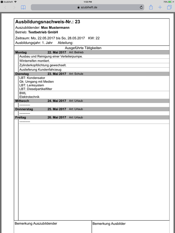 Azubiheft App iPad screenshot 6