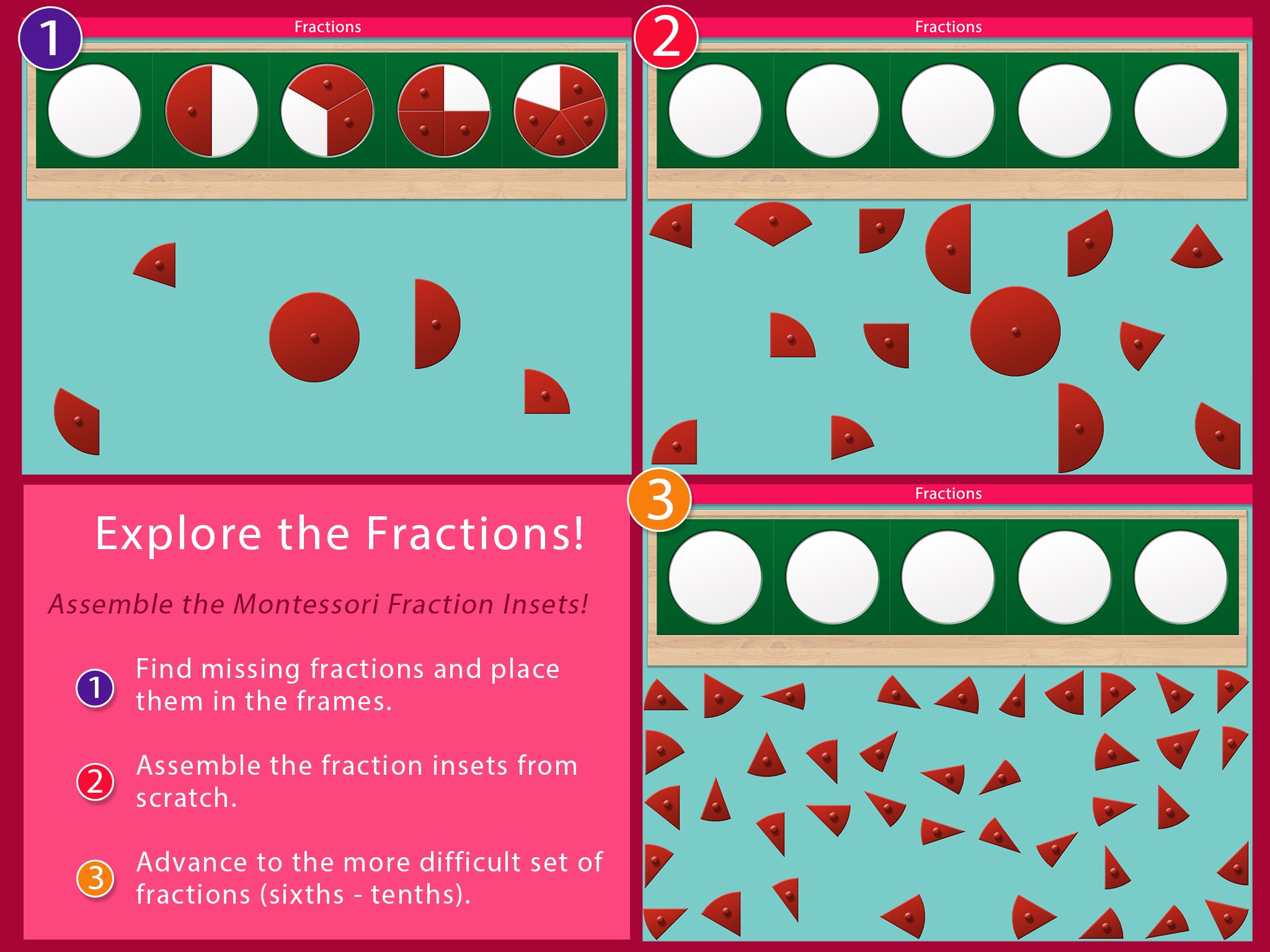 Montessori Preschool Fractions screenshot 3