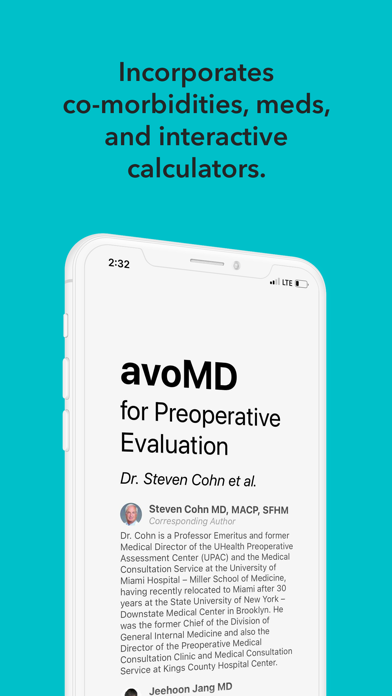 avoMD: Preoperative Eval Screenshot