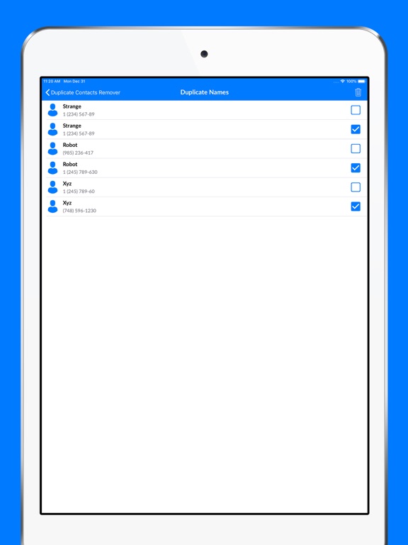 Duplicate Contact Remover iPad screenshot