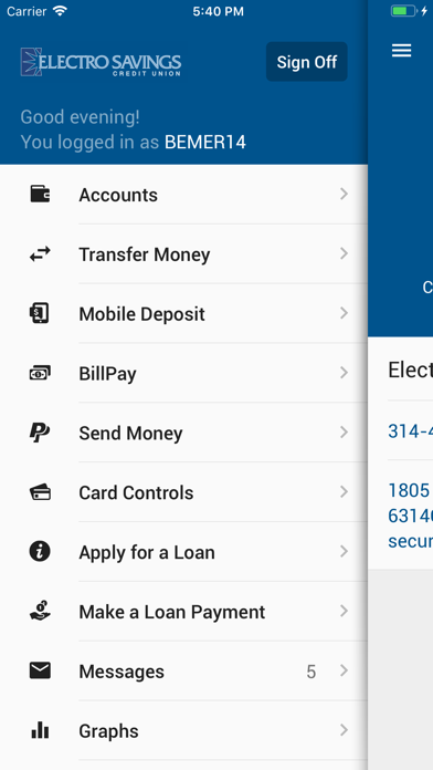 Electro Savings Mobile Banking Screenshot